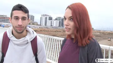 Tattooed European Redhead in Glasses Sucks Cock Outdoors