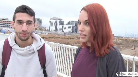 Silvia Rubi: Tattooed European Redhead in Glasses Sucks Cock Outdoors – photo 1 of 17