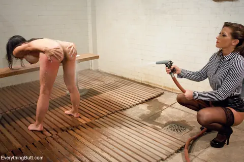Ariel X: Petite Asian MILF Bound for Enema and Hose-Down in Lesbian BDSM – photo 18 of 20
