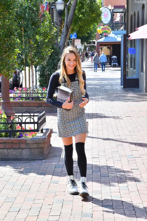 Naomi Swann: Blonde in Socks Fingers Her Ass and Spreads Outdoors – photo 1 of 20