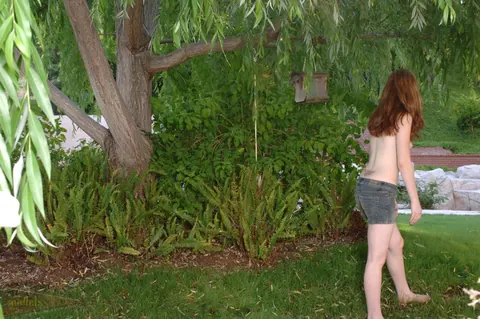 Ruby Flame: Redhead PAWG Strips Off Her Shorts and Spreads Her Shaved Pussy Outdoors – photo 6 of 16