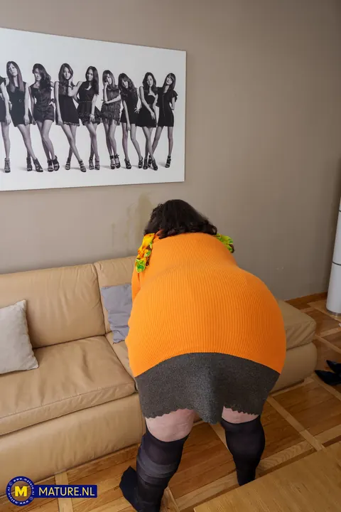 Curvy MILF in Stockings and Skirt Flaunts Her Big Ass – photo 10 of 20