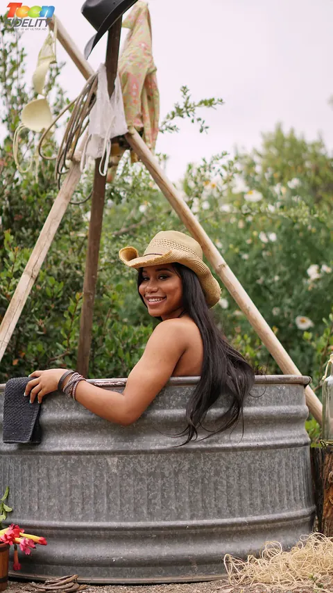 Jenna Foxx: Busty Ebony Brunette Rides Cowgirl Outdoors in Jeans – photo 8 of 16