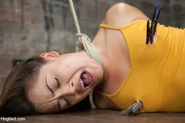 Kristina Rose – Slim Latina MILF Bound and Ball-Gagged Spreads Her Hairy Pussy