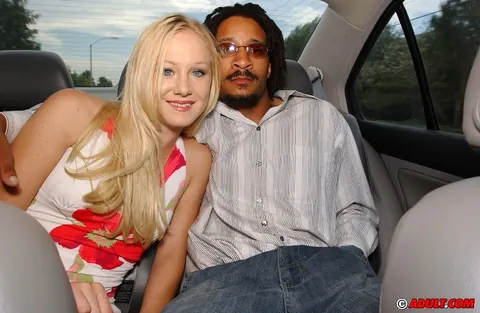 Christina Applebottom: Busty Blonde Gives a Blowjob in the Car Outdoors – photo 5 of 16