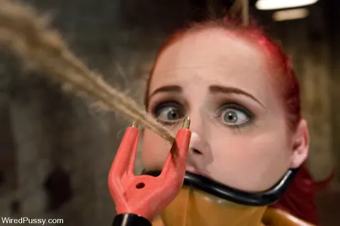 Mz Berlin: Redhead MILF in Latex Endures Bondage and Takes a Strap-On – photo 3 of 11