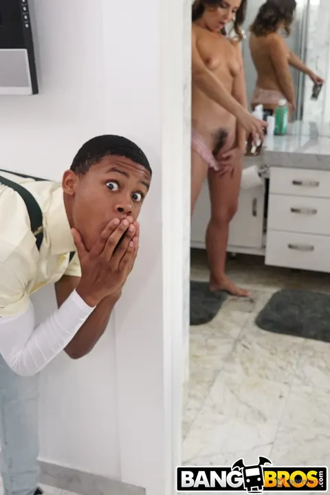 Helena Price: Brunette MILF Gets Fucked by a Black Man in the Bathroom – photo 2 of 20
