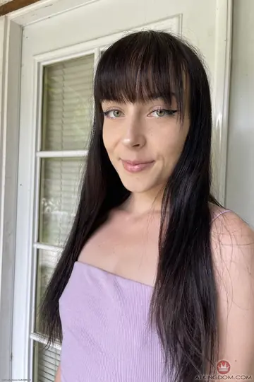 Brunette with Natural Tits and Tattoo Strips and Poses Fully Nude