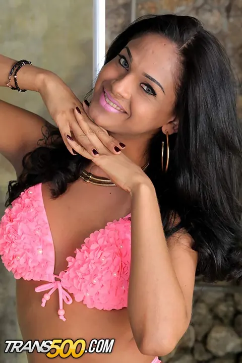 Latina Trans Woman Peels Off Her Bikini and Poses Nude – photo 2 of 15