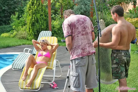 Eleanor Aniko: Blonde Hungarian MILF in a Bikini Has Group Sex Outdoors – photo 17 of 17