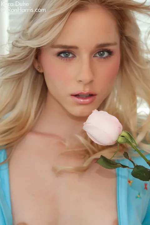 Kara Duhe: Blonde Model Shows Her Small Tits and Shaved Slit in a Skirt – photo 10 of 15