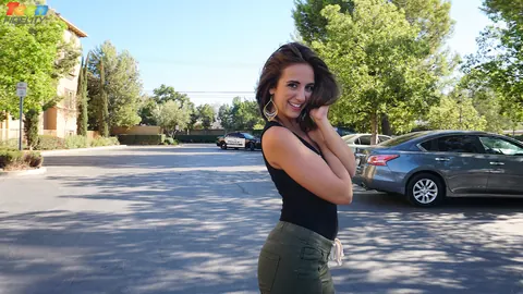 Layla London: Busty Tattooed Brunette Gives POV Blowjob Outdoors – photo 9 of 16