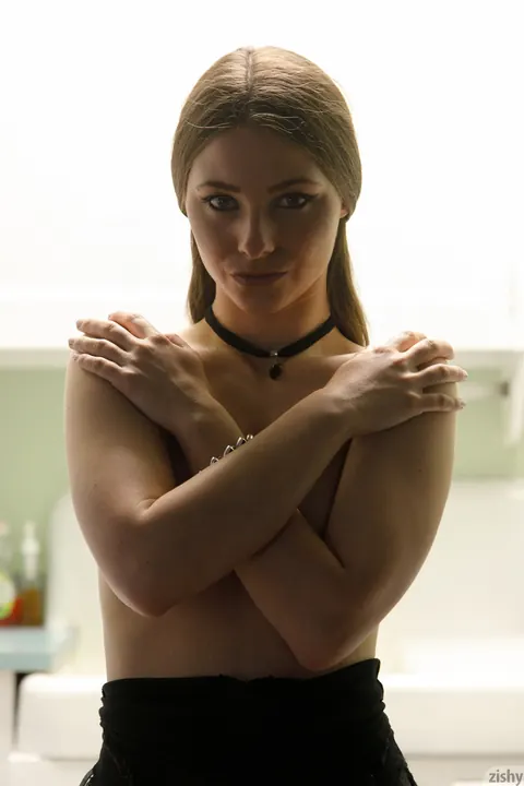 Clara Mabee: Petite Brunette Strips Naked and Poses Nude – photo 2 of 12