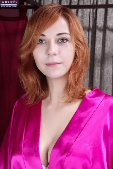 Nancy Reid – Pale Redhead with Big Natural Tits Strips Off Her Lingerie and Toys Her Pussy