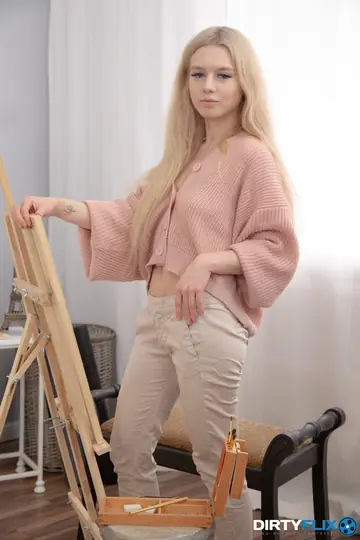 Petite Blonde Gets Fucked Doggy Style and Takes a Facial