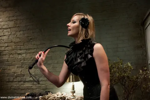 Maitresse Madeline Marlowe: Blonde MILF in a Dress Pegs Her Bound Slave – photo 19 of 21