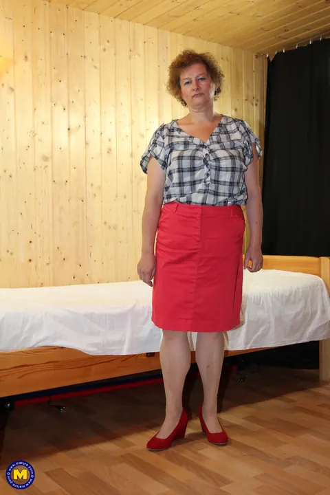 Mature German BBW Undresses and Shows Her Shaved Pussy and Big Tits – photo 2 of 21