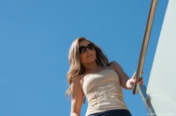 Blonde MILF in Glasses Gives a Blowjob and Gets Fucked Outdoors