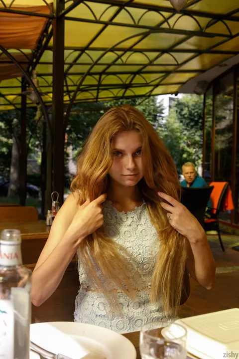 Adelina Dey: Redhead Flashes Her Big Natural Tits Outdoors – photo 7 of 13