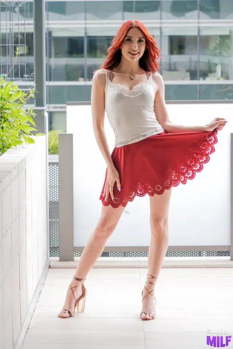 April Snow: Petite Redhead in Lingerie and Heels Fucks in Three Positions – photo 4 of 21