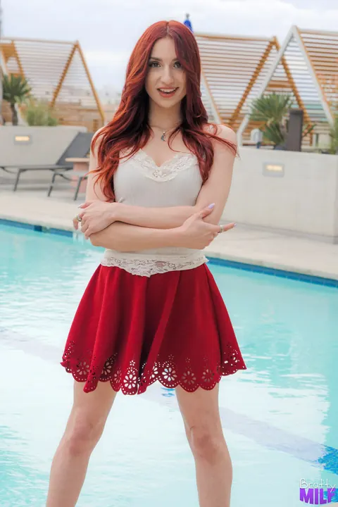 April Snow: Petite Redhead in Lingerie and Heels Fucks in Three Positions – photo 6 of 21