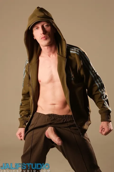 Man Strips Nude and Measures His Hard Cock – photo 8 of 11