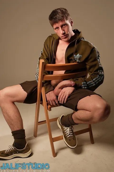 Man Strips Nude and Measures His Hard Cock – photo 11 of 11