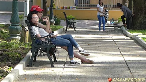 Asian Woman Gets Fucked Missionary Outdoors in Jeans – photo 8 of 15