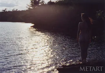 PAWG with Short Hair Poses Nude on the Beach