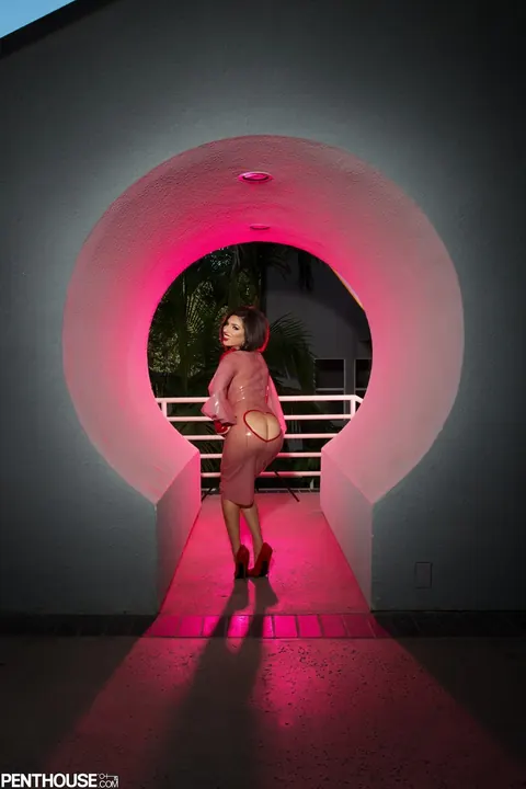 Darcie Dolce: Thick Brunette MILF Strips Out of Her Latex Dress and Boots – photo 3 of 20