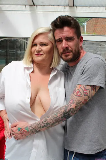 Thick European MILF Fucks Her Toy Boy and Eats Cum Off Her Tits