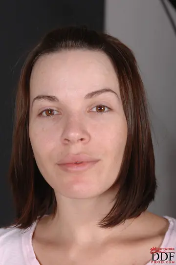 Dana DeArmond – Petite Brunette in Jeans Strips and Spreads Her Trimmed Pussy