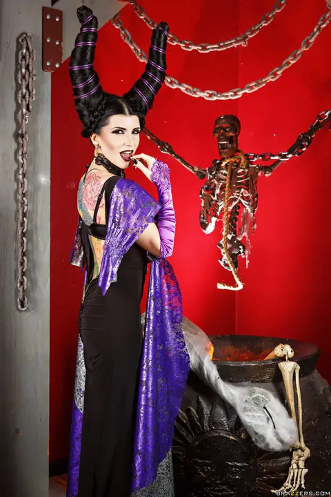 Romi Rain: Busty Brunette in Costume Takes a Big Cock – photo 12 of 21