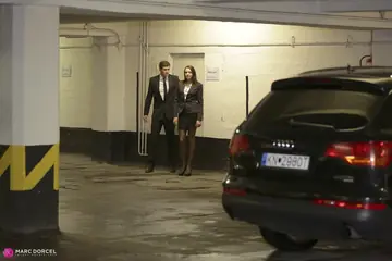 Felicia Kiss – Tall Brunette in Stockings Sucks and Fucks Anal in a Car