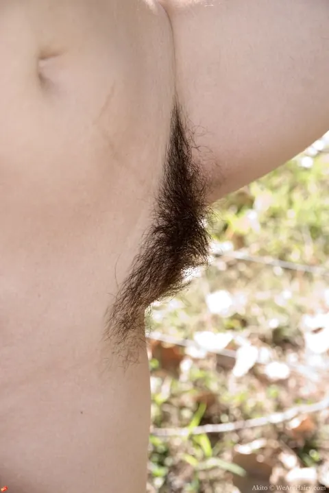 Akito: Busty Latina Brunette Spreads Her Hairy Pussy Outdoors – photo 8 of 16