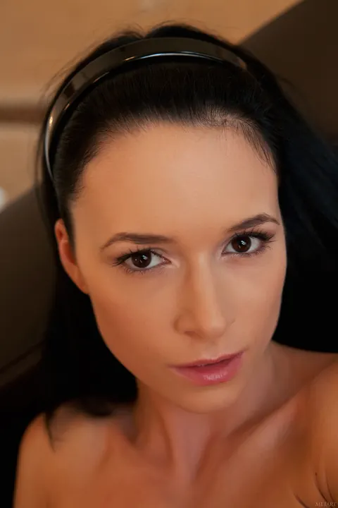 Gwen A: Thick Brunette with Big Natural Tits Strips and Spreads Wide – photo 9 of 21
