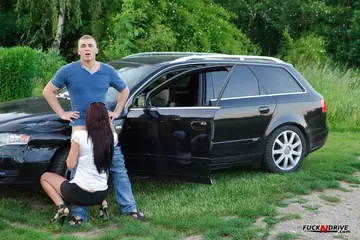Roxy Taggart – Busty Babe in a Skirt and Heels Takes Anal Beside Car Outdoors