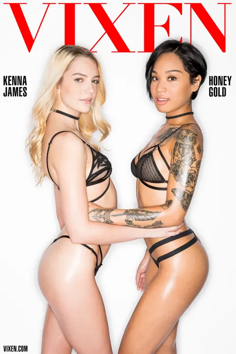 Honey Gold: Asian Blonde and Brunette in Stockings Share a Threesome – photo 1 of 21