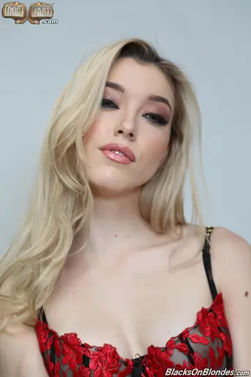 Anny Aurora – Tall Blonde in Lingerie Takes Interracial Anal and a Creampie