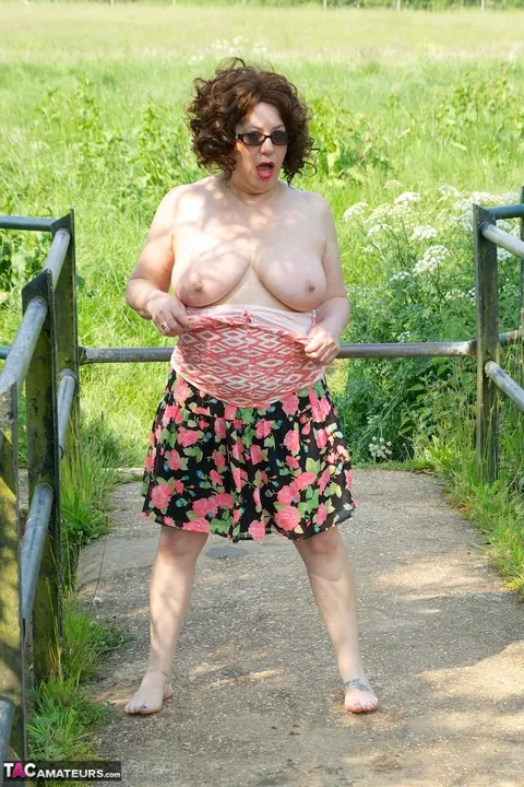 Mature BBW Poses as Topless Doctor in the Forest – photo 7 of 16