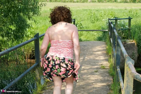 Mature BBW Poses as Topless Doctor in the Forest – photo 6 of 16