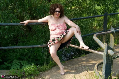 Mature BBW Poses as Topless Doctor in the Forest – photo 4 of 16