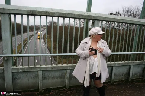 Lexie Cummings: Tattooed BBW Flaunts Her Big Ass in Lingerie on a Pedestrian Bridge – photo 7 of 16
