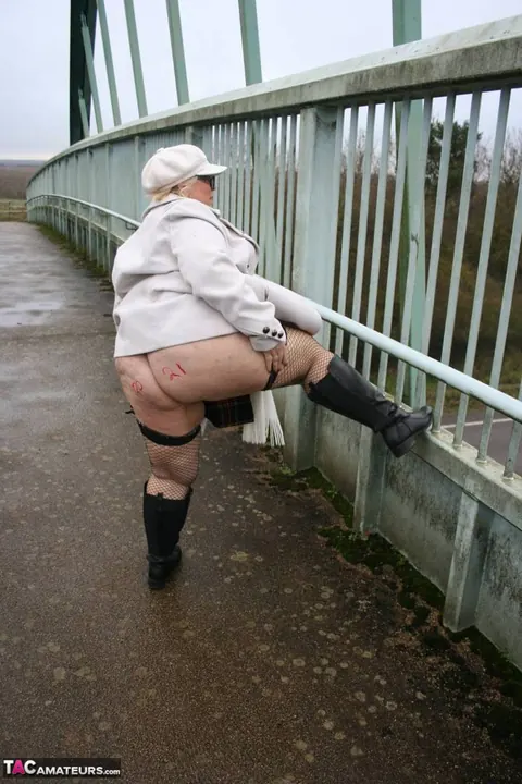 Lexie Cummings: Tattooed BBW Flaunts Her Big Ass in Lingerie on a Pedestrian Bridge – photo 9 of 16