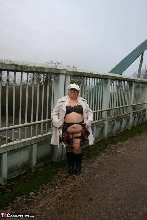 Lexie Cummings: Tattooed BBW Flaunts Her Big Ass in Lingerie on a Pedestrian Bridge – photo 15 of 16