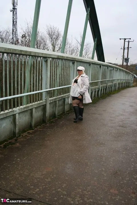 Lexie Cummings: Tattooed BBW Flaunts Her Big Ass in Lingerie on a Pedestrian Bridge – photo 10 of 16