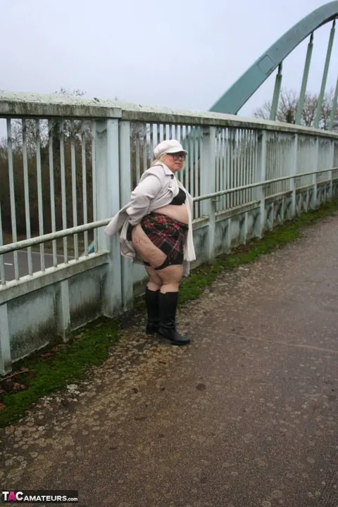 Lexie Cummings: Tattooed BBW Flaunts Her Big Ass in Lingerie on a Pedestrian Bridge – photo 13 of 16