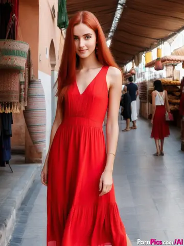 AI-Generated Redhead Strips Out of Her Dress and Walks Nude Outdoors