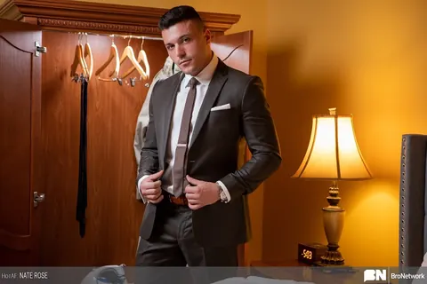 Man Strips Off His Suit and Strokes His Cock – photo 7 of 20