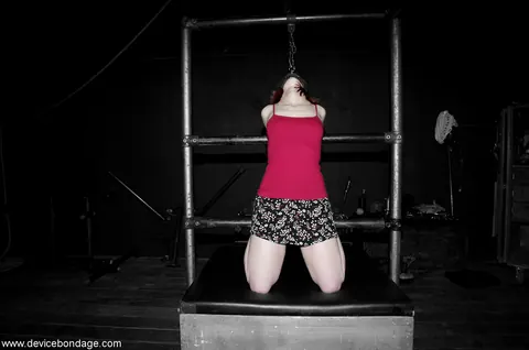 Sabrina Sparx: Petite Redhead MILF Undresses While Bound to Metal Frame – photo 1 of 19
